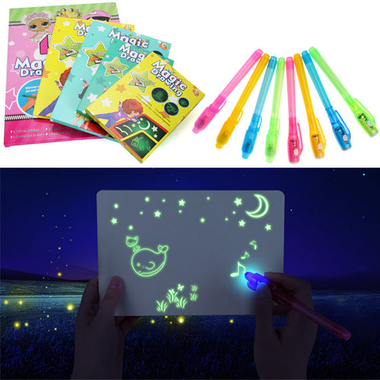 Fluorescent Drawing Board 3D Luminous Graffiti Board Drawing Toy Draw With Light Fun