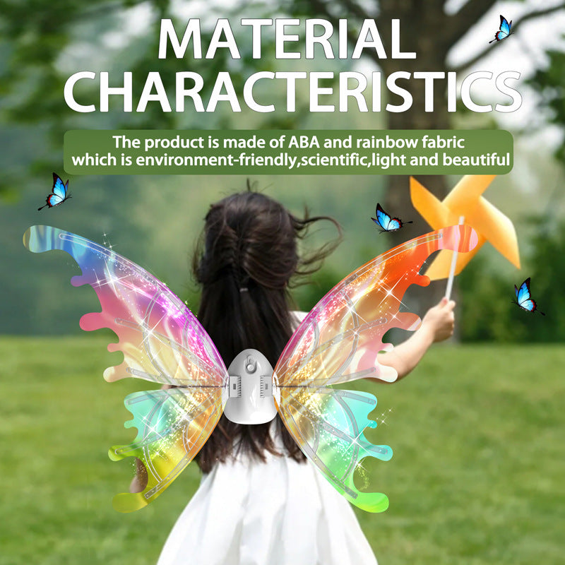 Cross Border Elf Wings Electric Butterfly Wings Luminous Toys Butterfly Backwear Girls Toys Flower Fairy Children