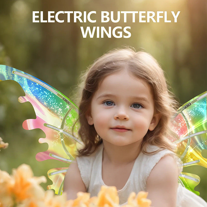 Cross Border Elf Wings Electric Butterfly Wings Luminous Toys Butterfly Backwear Girls Toys Flower Fairy Children