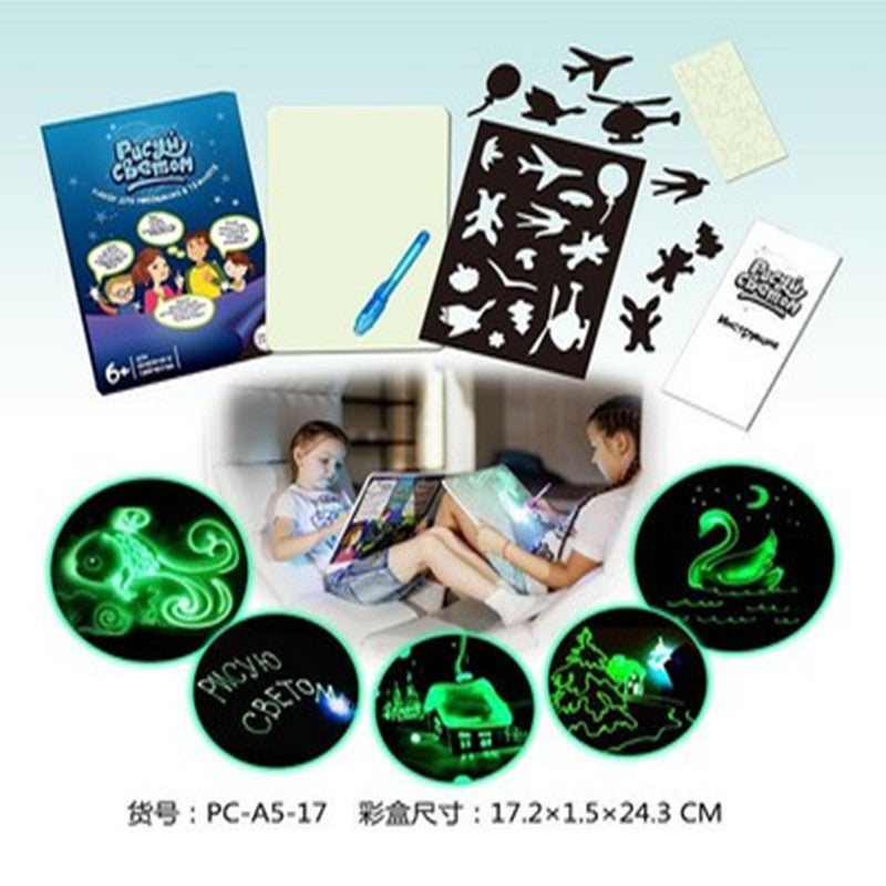 Fluorescent Drawing Board 3D Luminous Graffiti Board Drawing Toy Draw With Light Fun