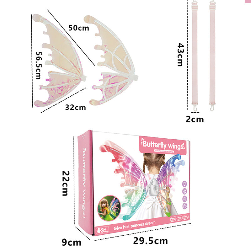 Cross Border Elf Wings Electric Butterfly Wings Luminous Toys Butterfly Backwear Girls Toys Flower Fairy Children