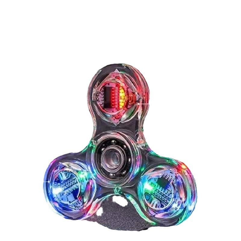 New Fingertip Crystal Gyro LED Luminous Transparent Flash Decompression Gyro Toy