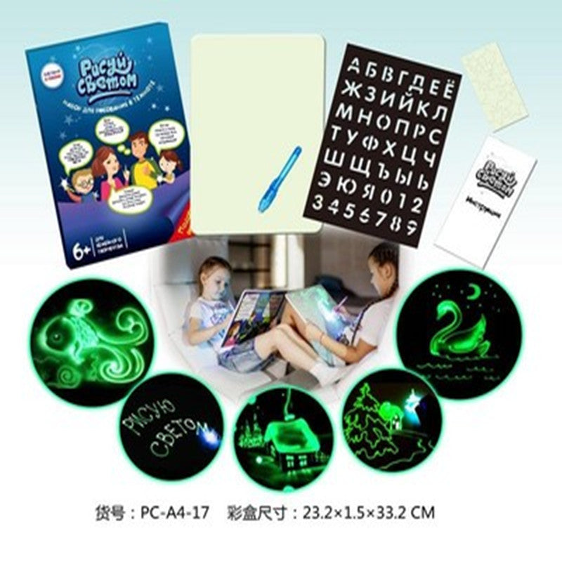 Fluorescent Drawing Board 3D Luminous Graffiti Board Drawing Toy Draw With Light Fun