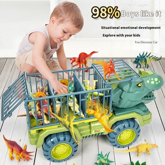 Large Engineering Vehicle Dinosaur Children's Toy Car Set